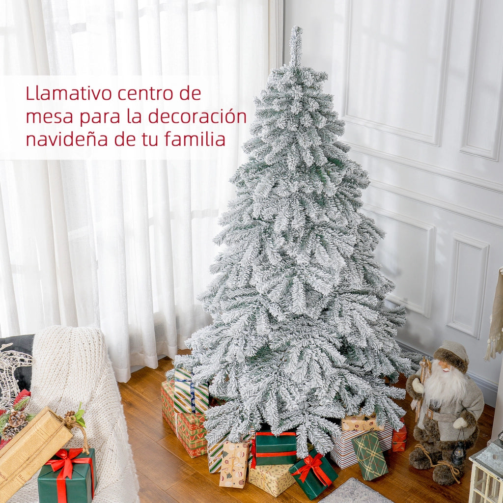 Albero di Natale Artificiale ¨C Zephmum ¨C Verde Bianco Nevato 180 cm