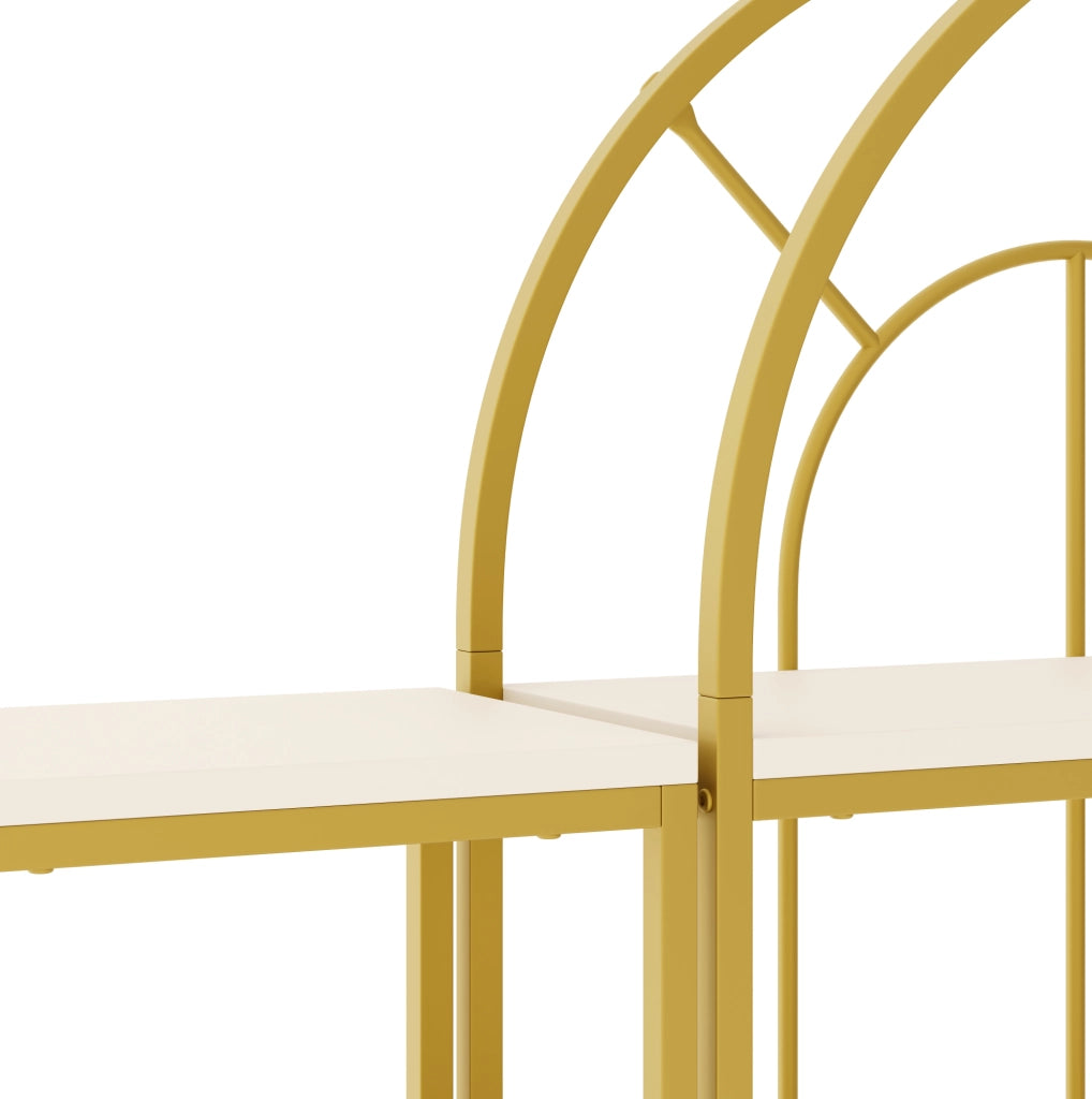 Libreria modulare 3 elementi 163x30x184 cm bianca e oro