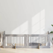 Cancello per cani con supporti 4 pcs Grigio Sonoma 100 x 60 cm
