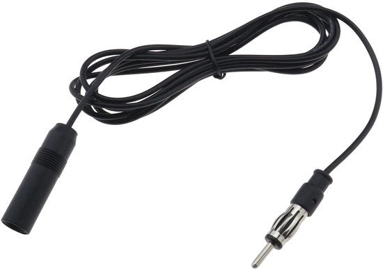Cavo di allungamento antenne stereo per auto - 2 metri - Nero - Adatto per ricevitori CD - connettore a piola