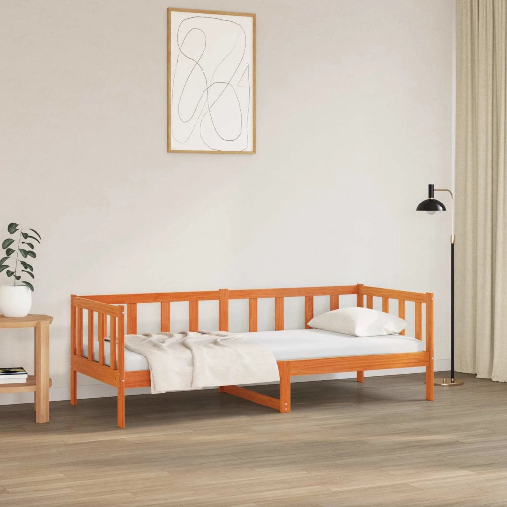 Struttura del letto Marrone cerato 90 x 190 cm Pino massello 863896