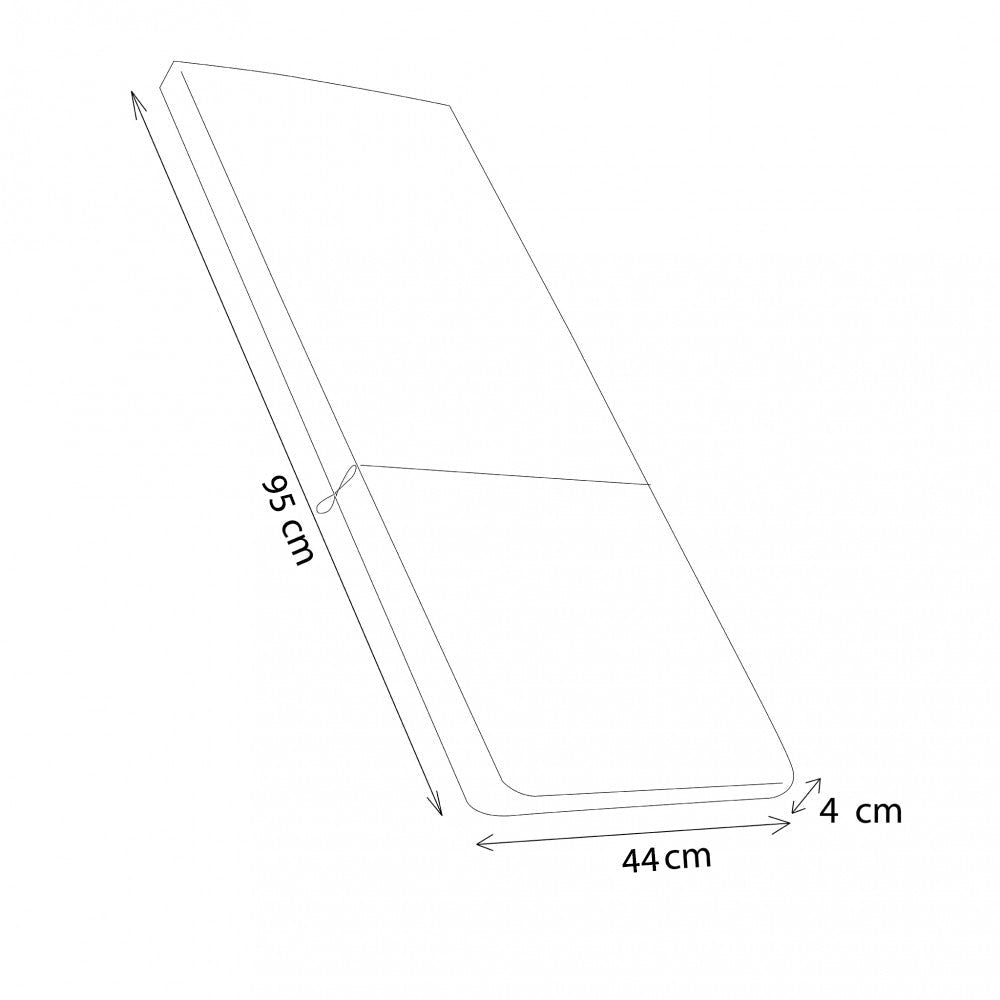 Cuscino Real Medio 95x44x4 cm in Poliestere Tortora