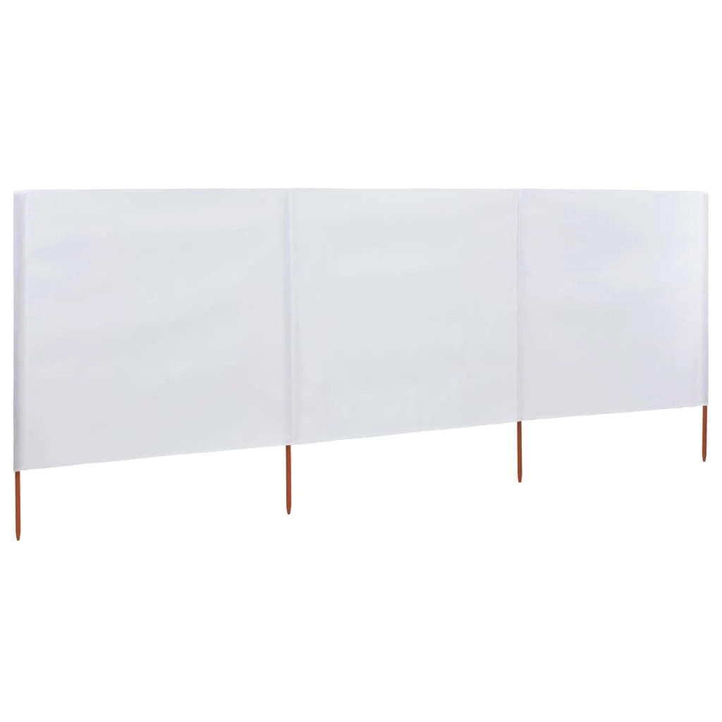 Paravento a 3 pannelli in tessuto 400 x 160 cm bianco sabbia 02_0008807