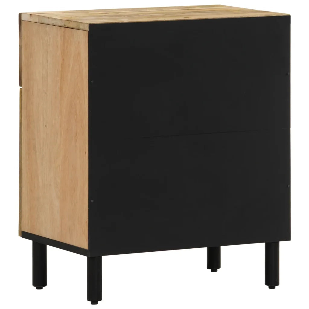 Comodino-Tavolino da notte 50x33x60 cm in Legno Massello di Mango