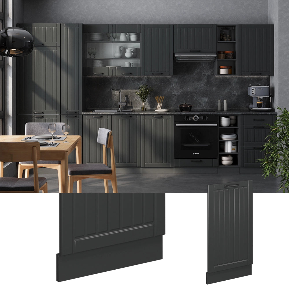 Vicco Pannello frontale della lavastoviglie Grigio scuro 45 cm senza piano di lavoro