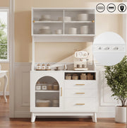 Credenza alta bianca con prese e porte USB