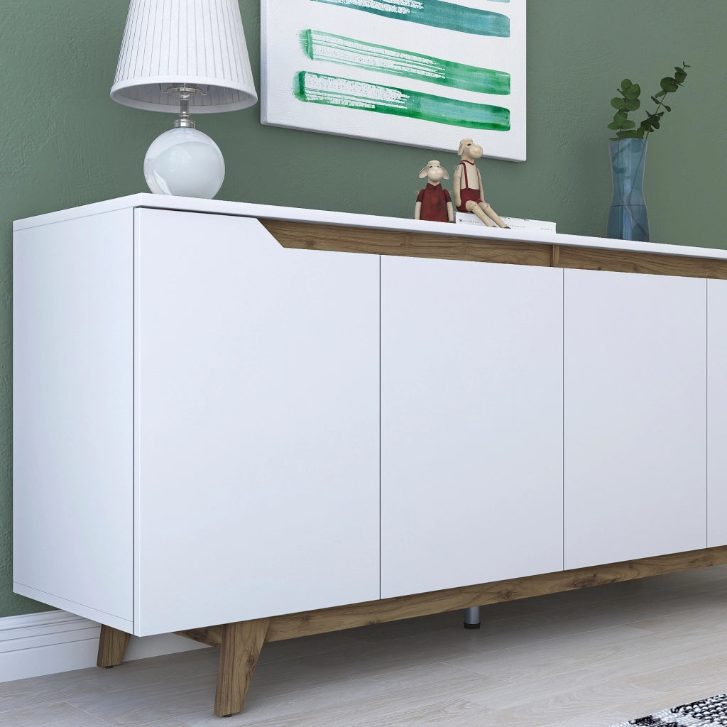 Credenza in legno "Gondol" - 180 x 45 x 79 cm - Bianco