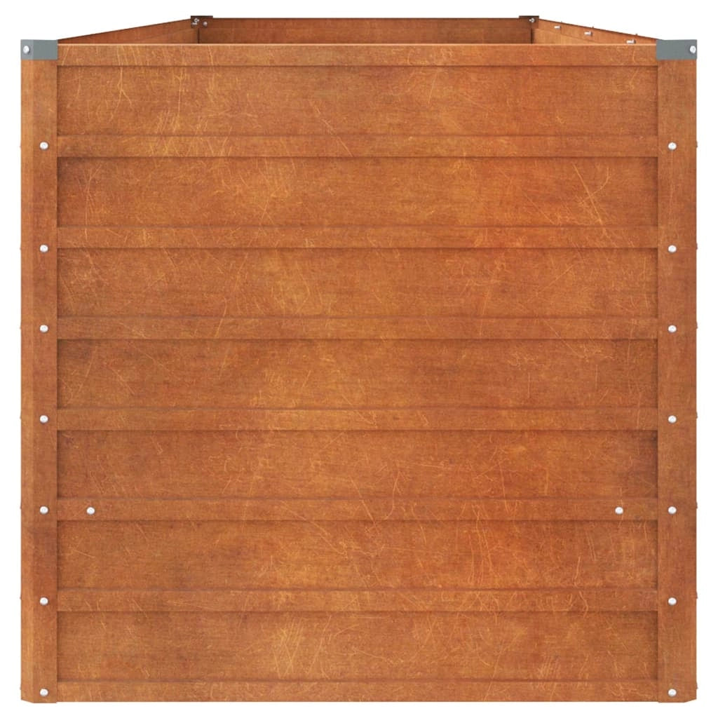 Fioriera rialzata per piante fiori terrazza giardino finitura ruggine 320 x 80 x 77 cm acciaio corten marrone 02_0039873