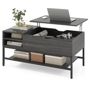 Tavolino con piano sollevabile 99,5 x 49,5 x 47,5 cm spazio di archiviazione ottimizzato design moderno in legno grigio 20_0017560