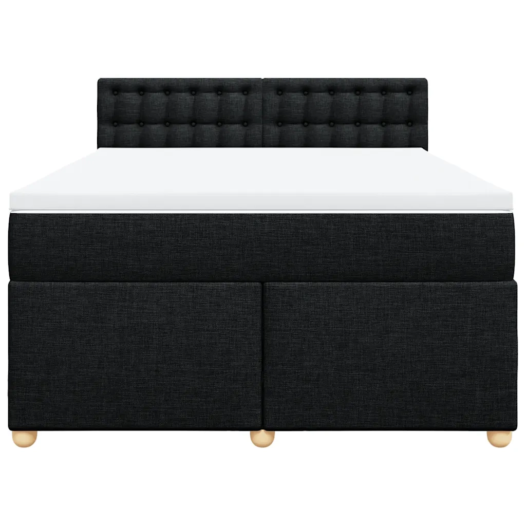 Giroletto a Molle con Materasso Nero 140x200 cm in Tessuto