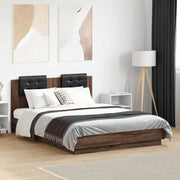 Giroletto con Testiera e LED Rovere Marrone 120x190 cm 3210058