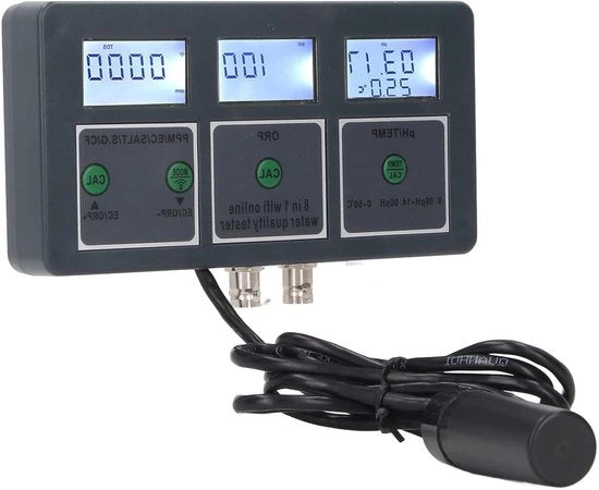 8-in-1 Tester di Qualità dell'Acqua Multifunzione - S.G PH EC SALE ORP TDS CF TEMPERATURA - per Acqua Potabile Piscine Acquari - Kit di Test dell'Acqua Digitale Portatile