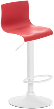 Sgabello Hover in polipropilene e metallo rosso,Metallo bianco opaco