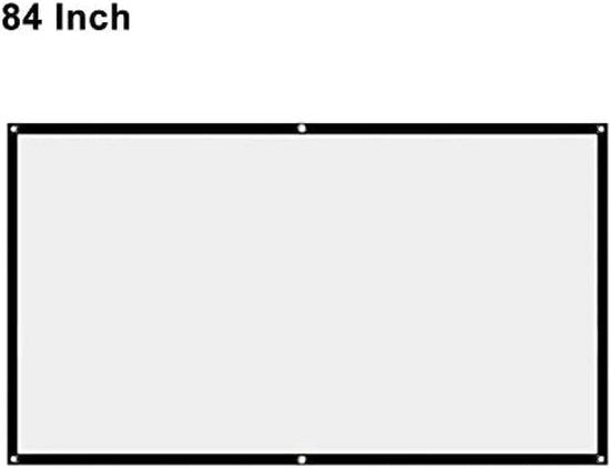 Schermo di proiezione, schermo di proiezione bianco, rapporto 16:9, schermo di proiezione pieghevole per home cinema, 152 cm, 183 cm, 213 cm, 254 cm, 305 cm, 381 cm