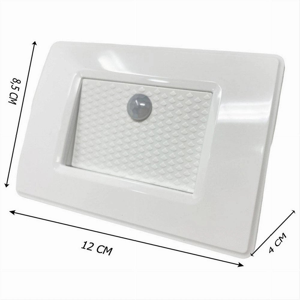 Trade Shop - Segnapasso Placca Bianca Muro Sensore Movimento Pir 1,3w Cassetta 503 Xggyd-001b - -bianco Freddo      -