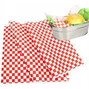 Papier per imballaggio 100 fogli - Ruggine e bianco - Resistente al grasso - Papier per sandwich - Coperture per piatti di servizio - Ideale per barbecue/pic nic - Carta per alimenti