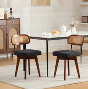 Sedia girevole 43x50x77 cm a 360° in ciniglia nera