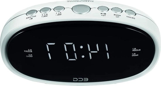 Radio sveglia FM - tuner; 10 impostazioni; orologio digitale/sveglia; sveglia tramite radio/sveglia; funzione orario di sveglia disabilitato; timer di spegnimento, RB 010 1.