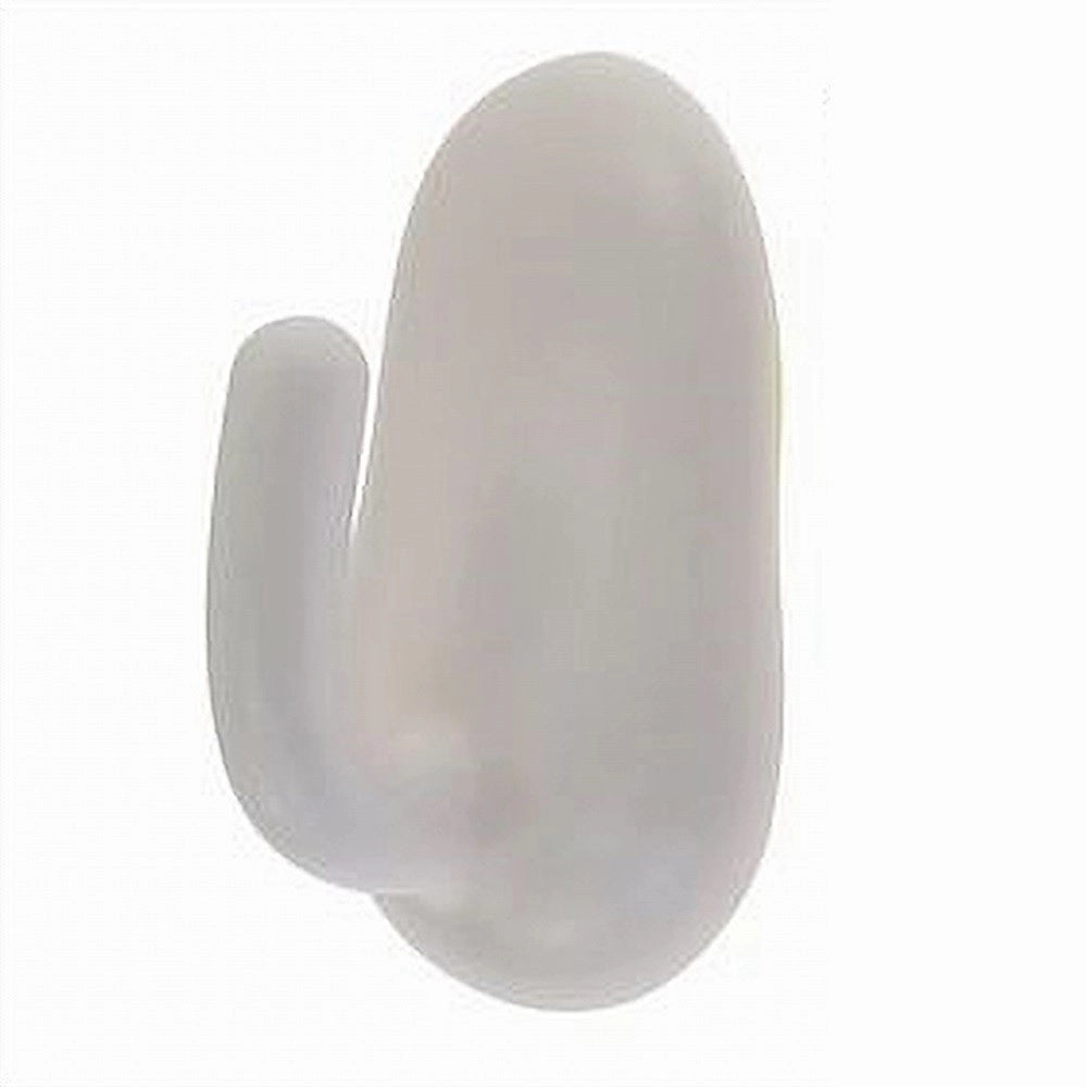 Trade Shop - Set 2 Pz Ganci Adesivi Ovali Bianchi A Parete Appendino Casa Bagno Cucina 87018 -