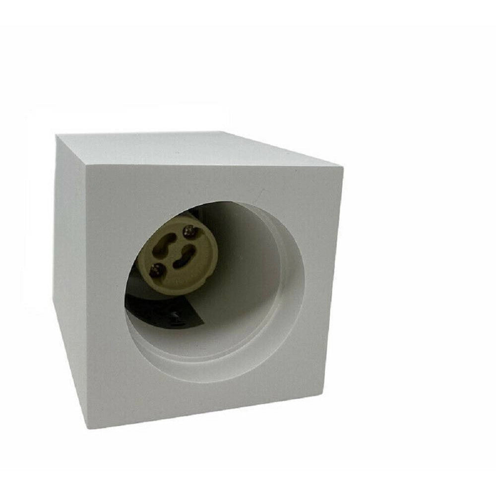 Trade Shop - Applique Soffitto Portafaretto In Gesso A Cubo Verniciabile Attacco Gu10 Gs-c14 -