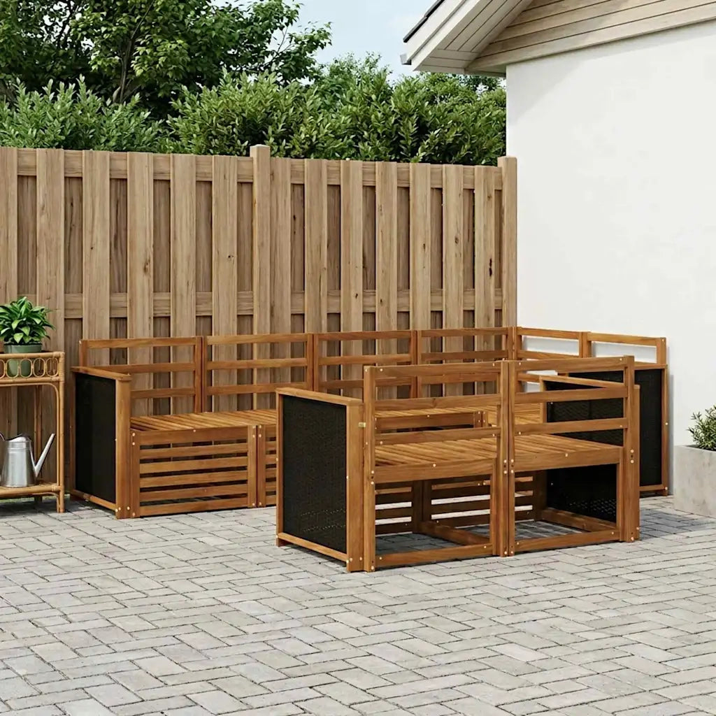 Set divano sezionale 6 pcs Naturale Legno di Acacia Massello 3384460
