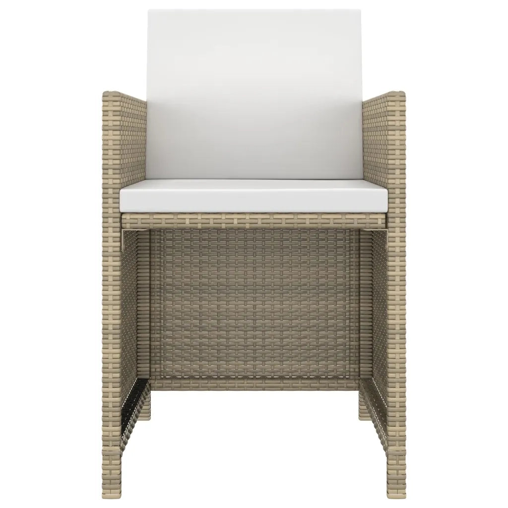 Set da Pranzo per Giardino 5 pz con Cuscini in Polyrattan Beige cod mxl 69060