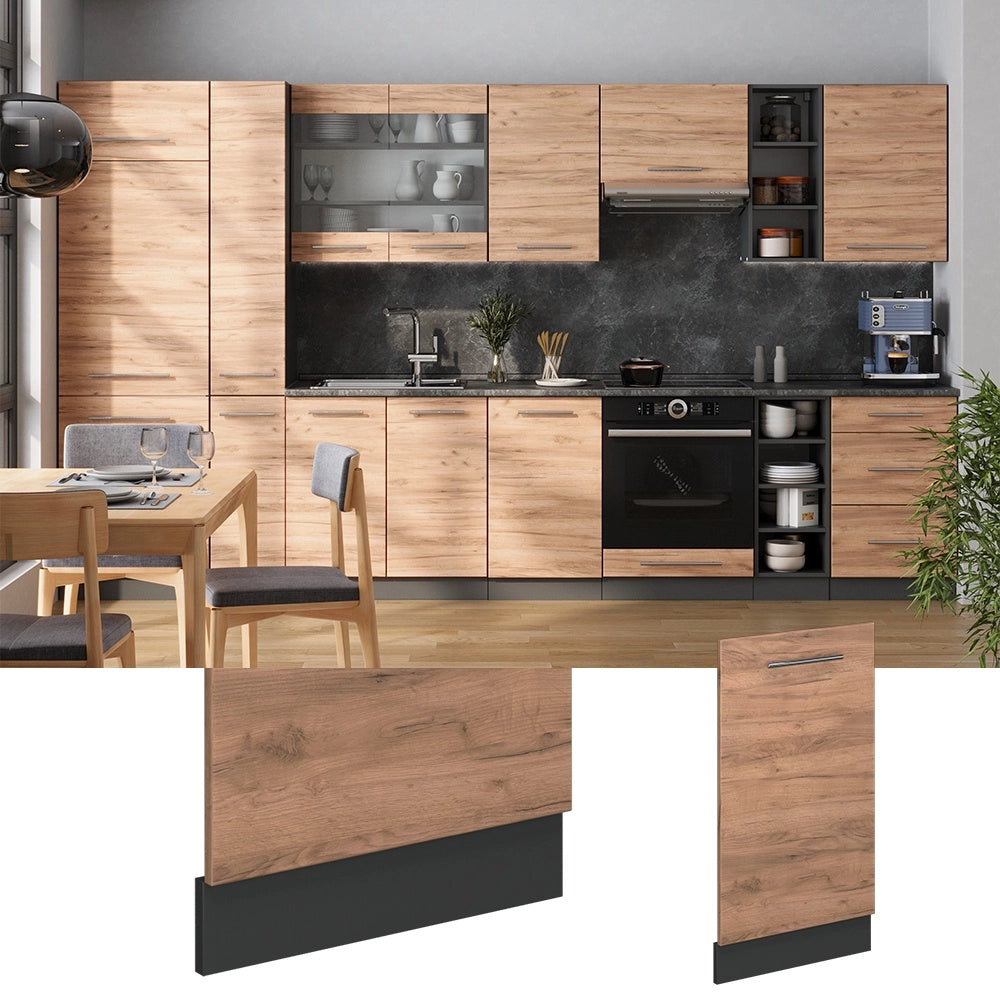 Pannello frontale della lavastoviglie Fame-Line Rovere dorato/Antracite 45 cm, PL Rovere Vicco