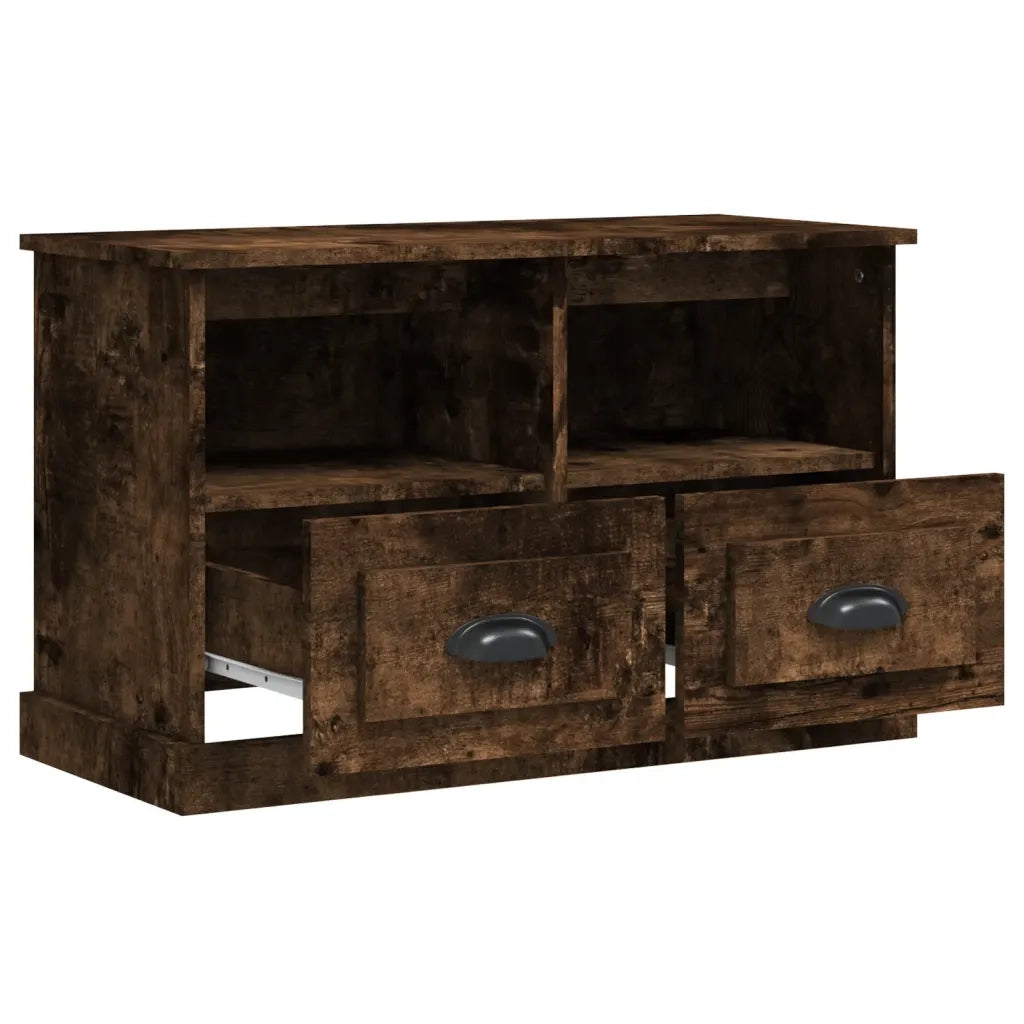 Mobile Porta TV Rovere Fumo 80x35x50 cm in Legno Multistrato 816285