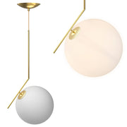 Lampadario Lampada Sospensione Sfera 20 cm Design Moderno Paralume Metallo Oro