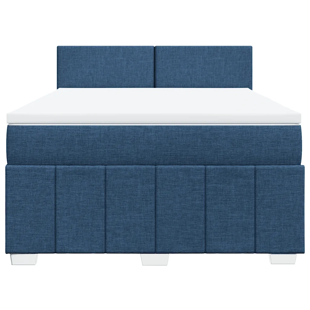 Giroletto a Molle con Materasso Blu 160x200 cm in Tessuto