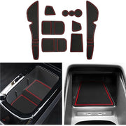 Compatibile con VW Volkswagen ID.4 ID.5 GTX Pro 2020-2023 2024 Tappeti in gomma Pannelllo centrale Antiscivolo Tappeto Antiscivolo supporto bicchiere Tappeto in gomma Braccio di sostegno ID4 ID5 Accessori (Rosso)