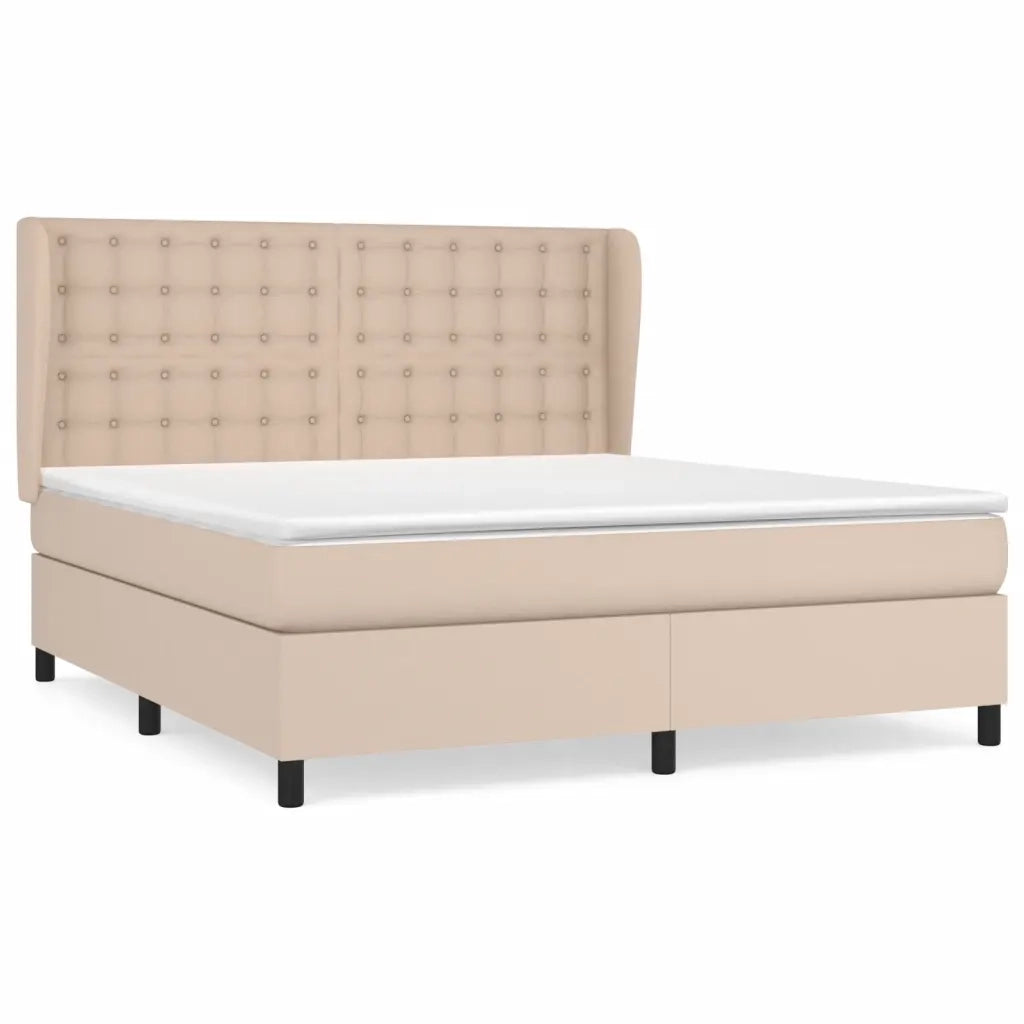 Giroletto a Molle con Materasso Cappuccino 160x200cm Similpelle