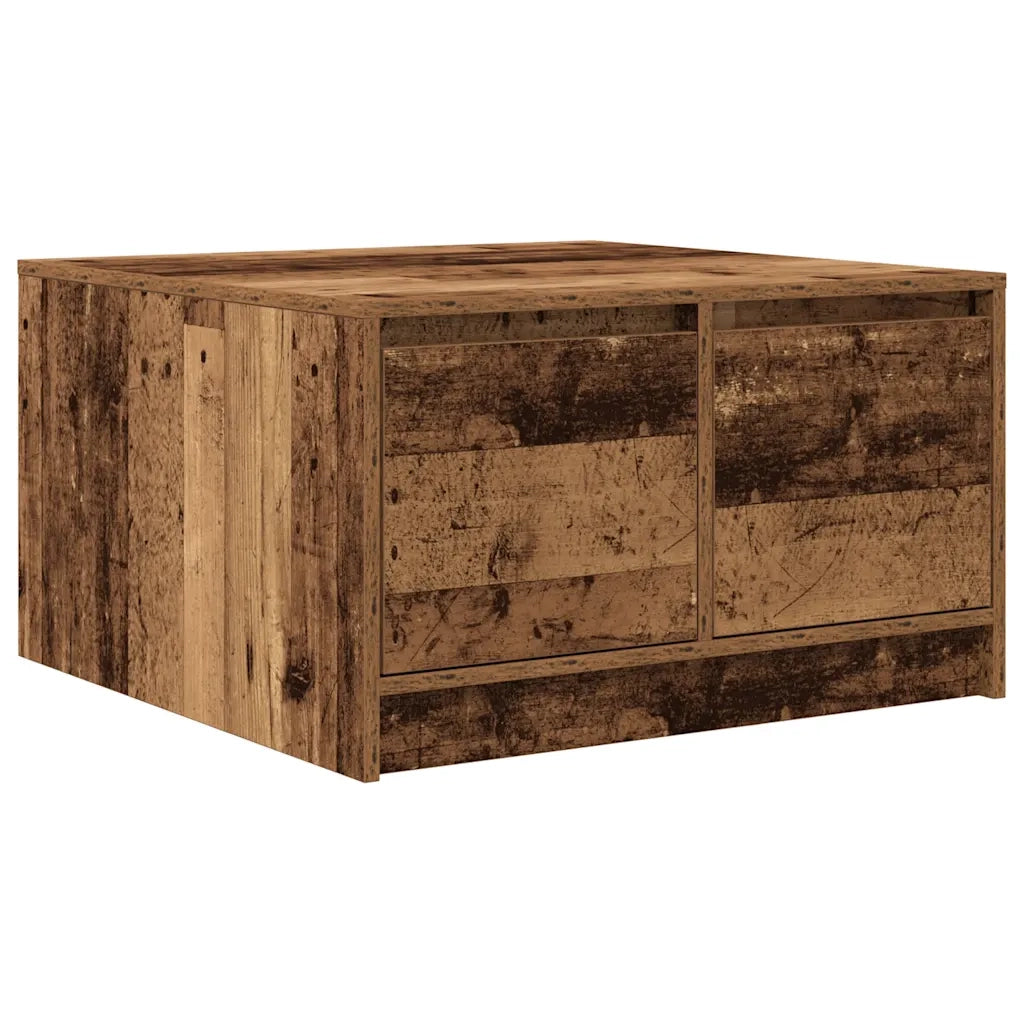 vidaXL Tavolino da Salotto con Cassetti Legno Antico 70,5x70x40 cm