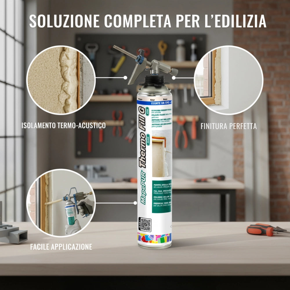 Mapepur thermo fill g schiuma poliuretanica per isolamento e riempimento 750 ml