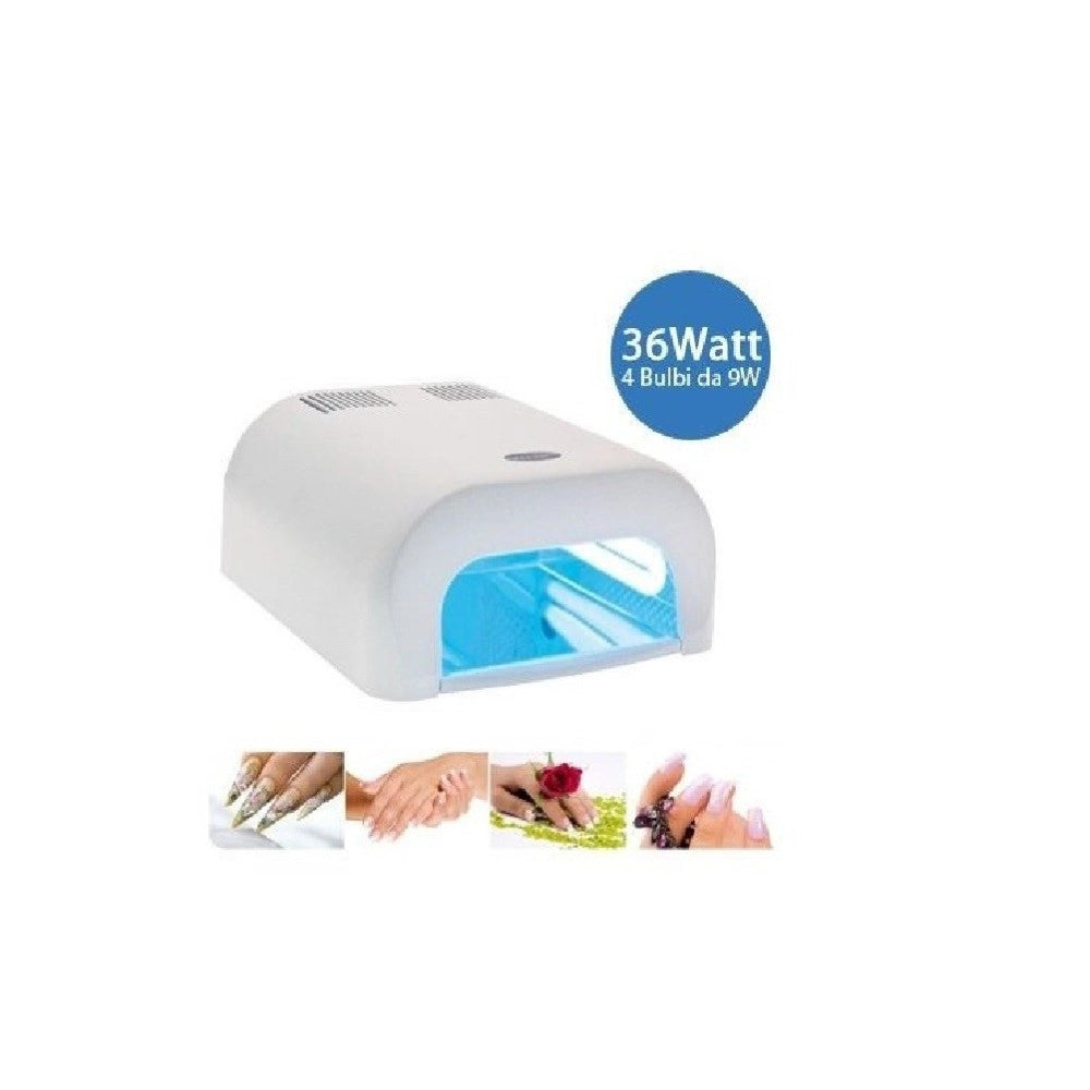 Trade Shop - Lampada Fornetto Uv 36w 4 Bulbi Per Colata Ricostruzione Unghie Nail Art Timer -