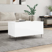 Tavolino da Salotto Bianco 90x44,5x45 cm in Legno Multistrato