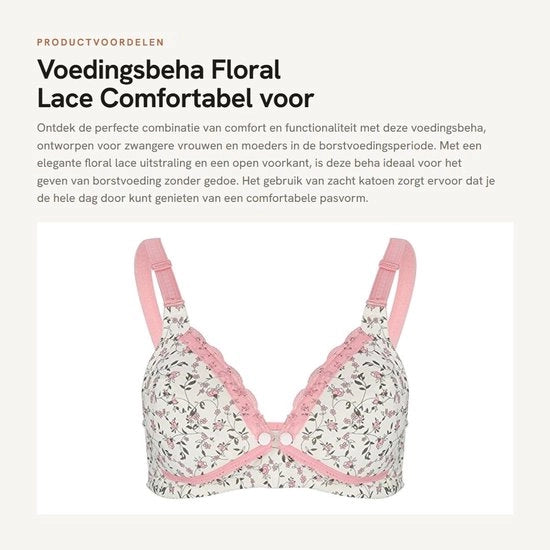Reggiseno in cotone elegante con finitura a rilievo - apertura frontale - senza anello metallico - 40/90 - comodo - per allattamento - reggiseno per allattamento