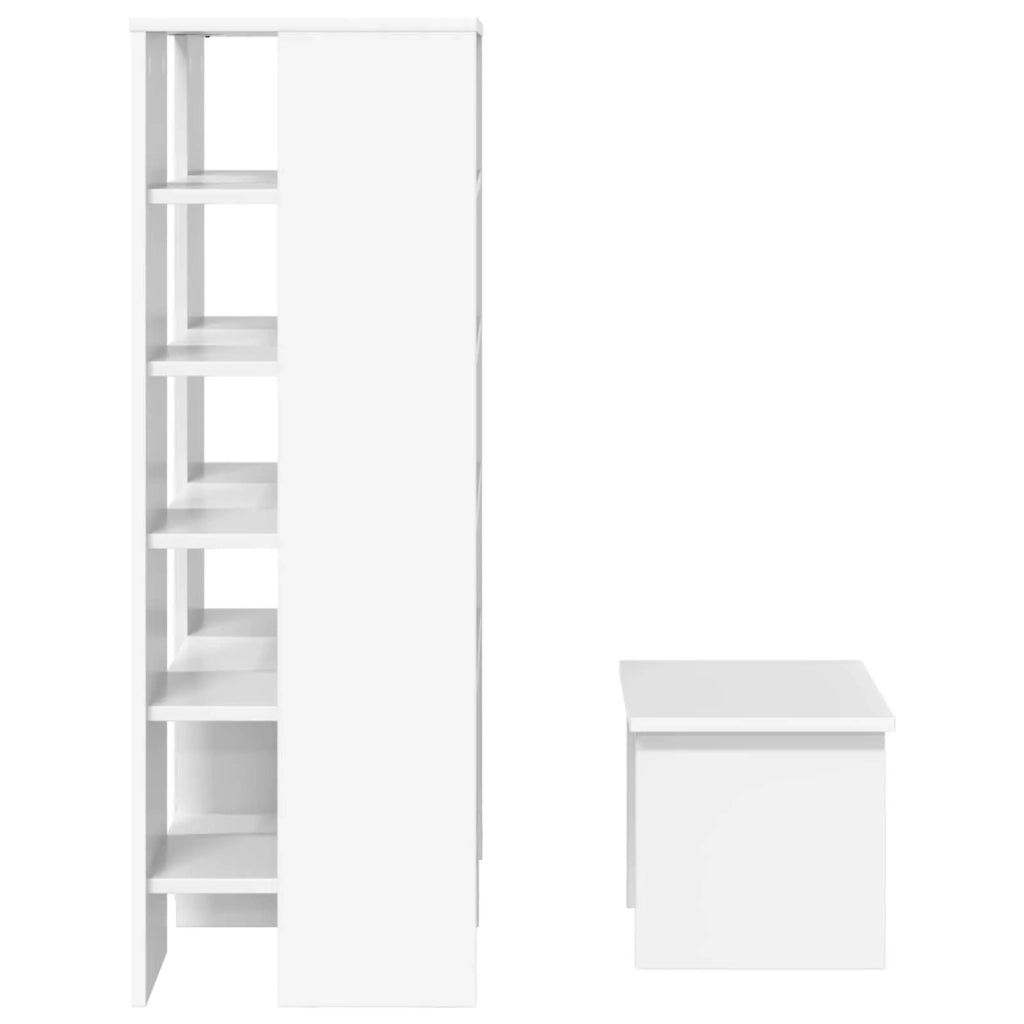 Mobile per scarpe 2 pz-Set di 2 Scarpiera Bianco Legno multistrato