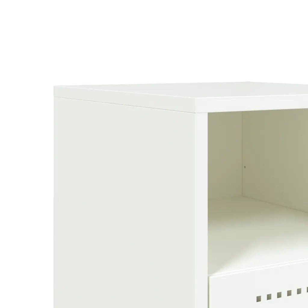 Comodini 2 pz Bianchi 36x39x60,5 cm in Acciaio 846565