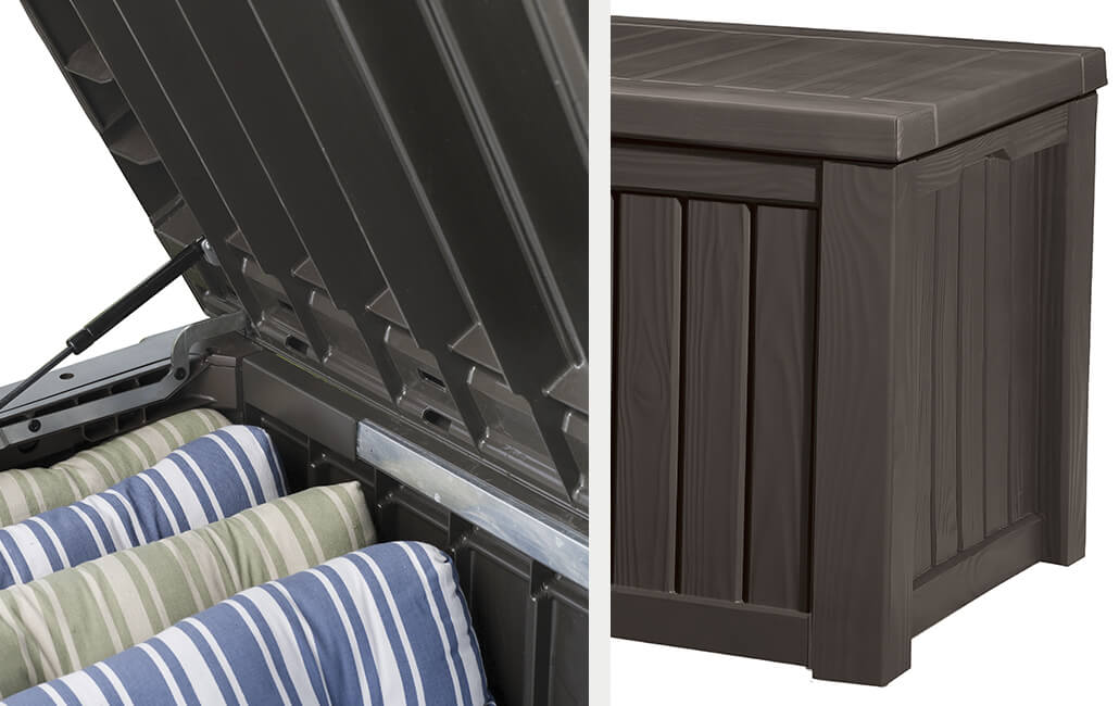 Baule Cassapanca da Esterno 155x64,4x72,4 cm in Resina Keter Rockwood Marrone