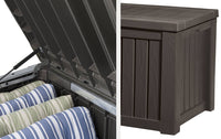 Baule Cassapanca da Esterno 155x64,4x72,4 cm in Resina Keter Rockwood Marrone