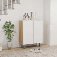 Scarpiera Moderna per 15-20 Paia di Scarpe, 5 Ripiani e Chiusura Ammortizzata, Bianco Lucido