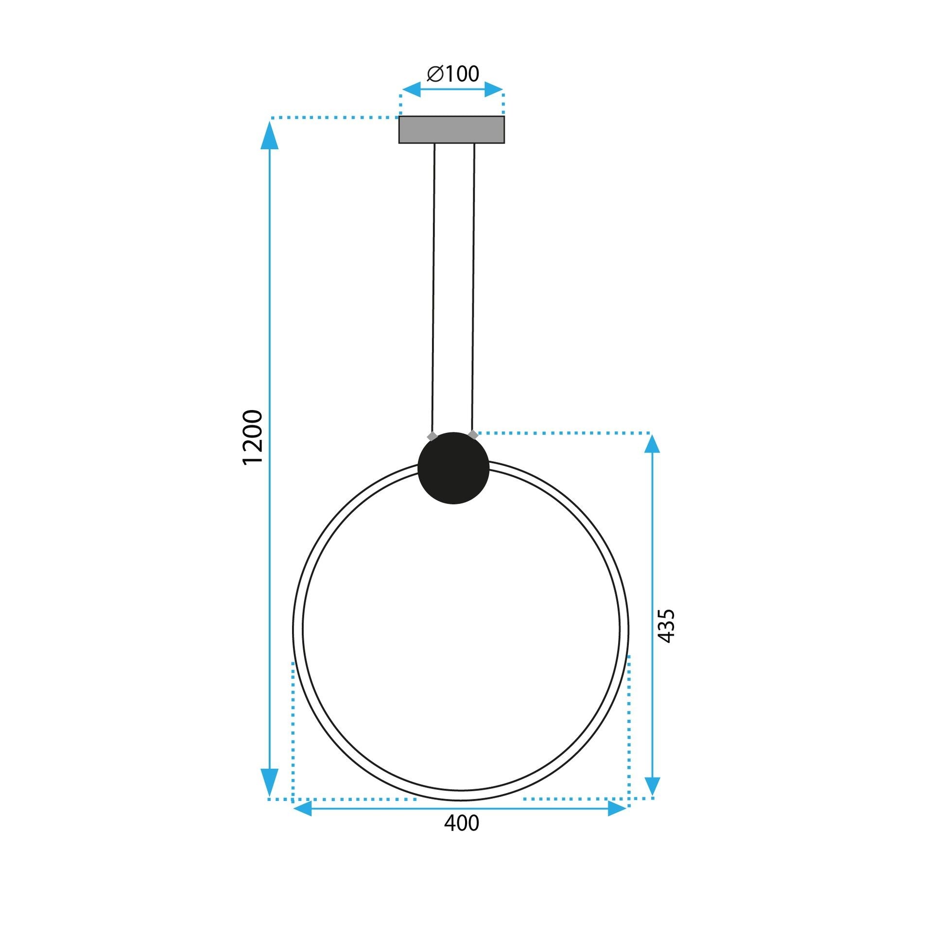Lampada Da Soffitto Led App1395-cp Black 40cm