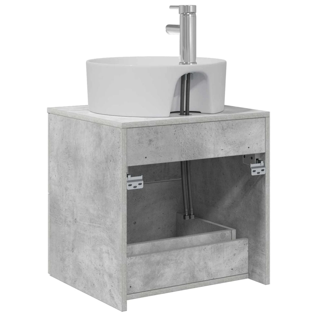 Mobile Lavabo da Parete Grigio Cemento 49,5 x 44,5 x 65 cm