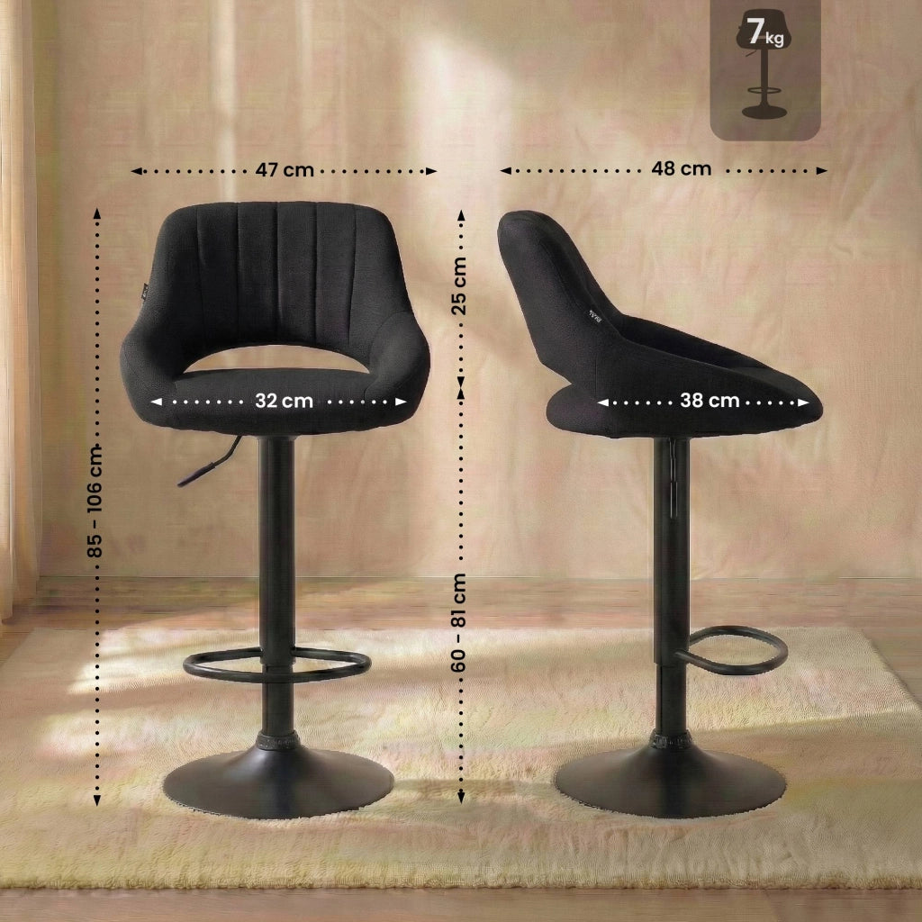 Set di 2 sgabelli da bar tessuto Milet B 1