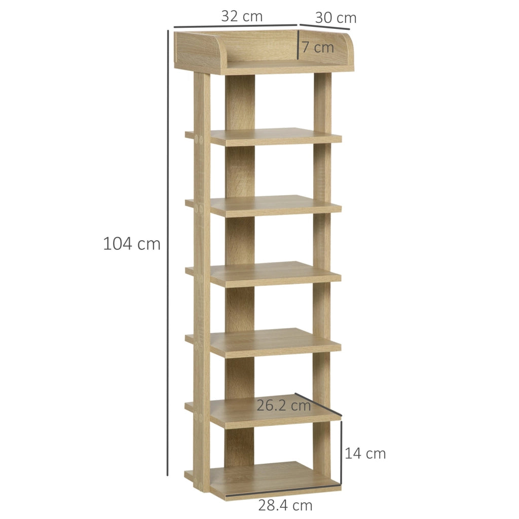 Scarpiera 6 Paia 32x30x104 cm in Legno Rovere