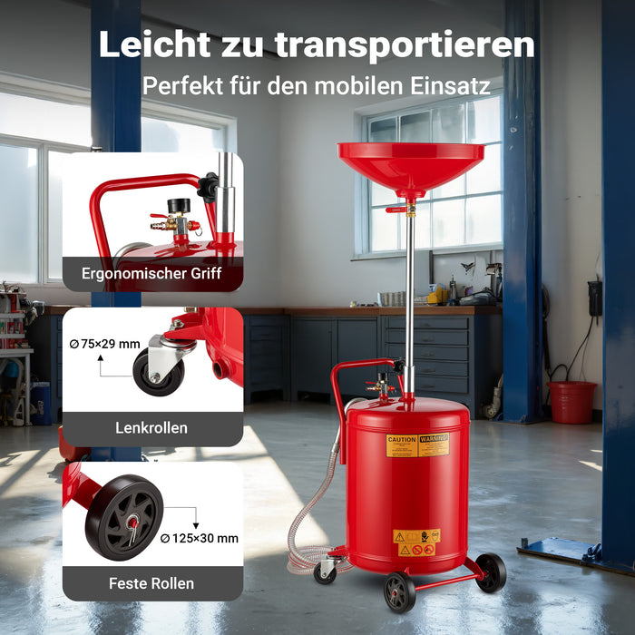 Recuperatore olio esausto 68 litri altezza regolabile 98-157cm Raccoglitore olio esausto