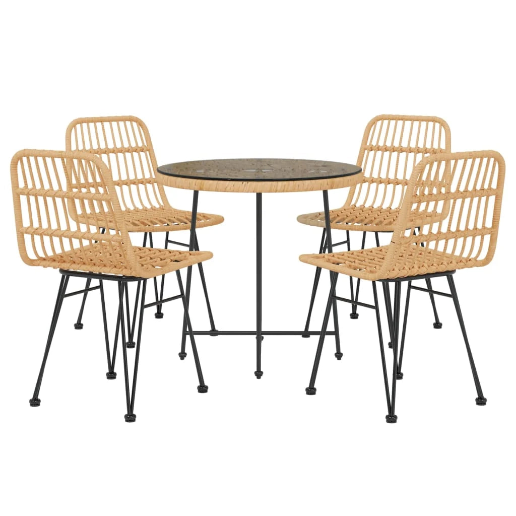 Set da pranzo mobili da giardino mobili da esterno 5 pezzi in resina intrecciata 02_0014327