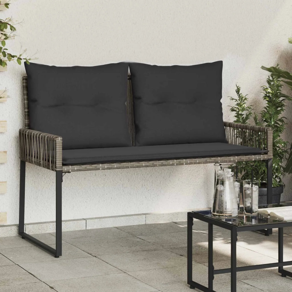 Panchina da esterno 4 pcs Grigio e Grigio Scuro polyrattan 42025161
