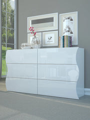 Mobile comò ONDA L 155 x H 81.5 x P 40 cm bianco lucido